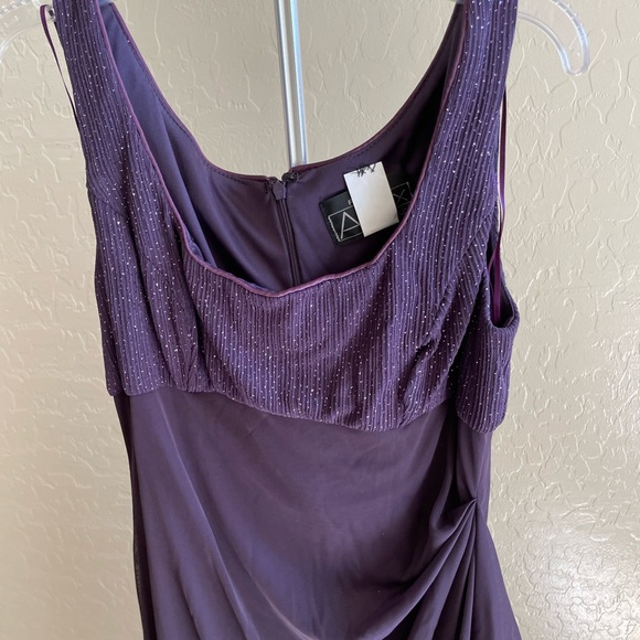 Purple mother of the bride formal long dress and matching crop jacket . - Picture 7 of 10